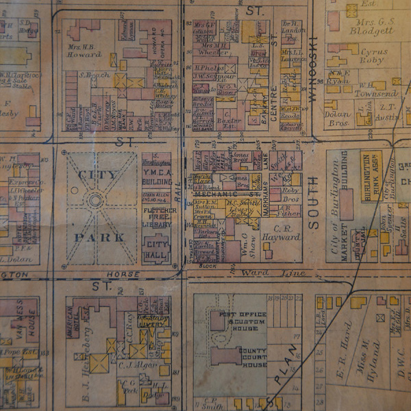 Close up view of a zoning map