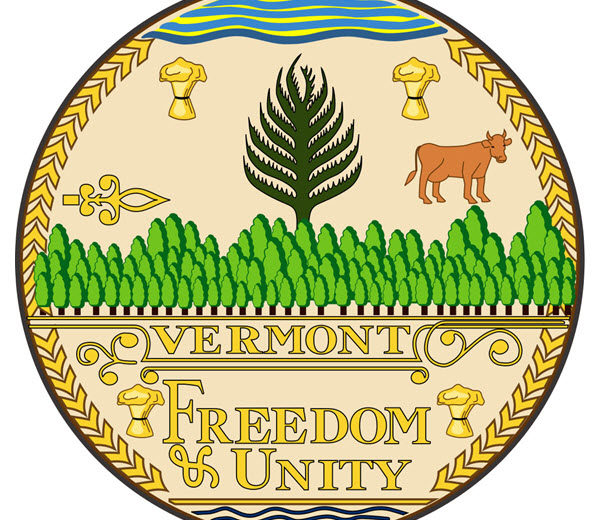 Color version of the Great Seal of Vermont includes the words, "Vermont - Freedom & Unity