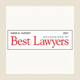 Hans Huessy Best Lawyers 2021 recognition badge
